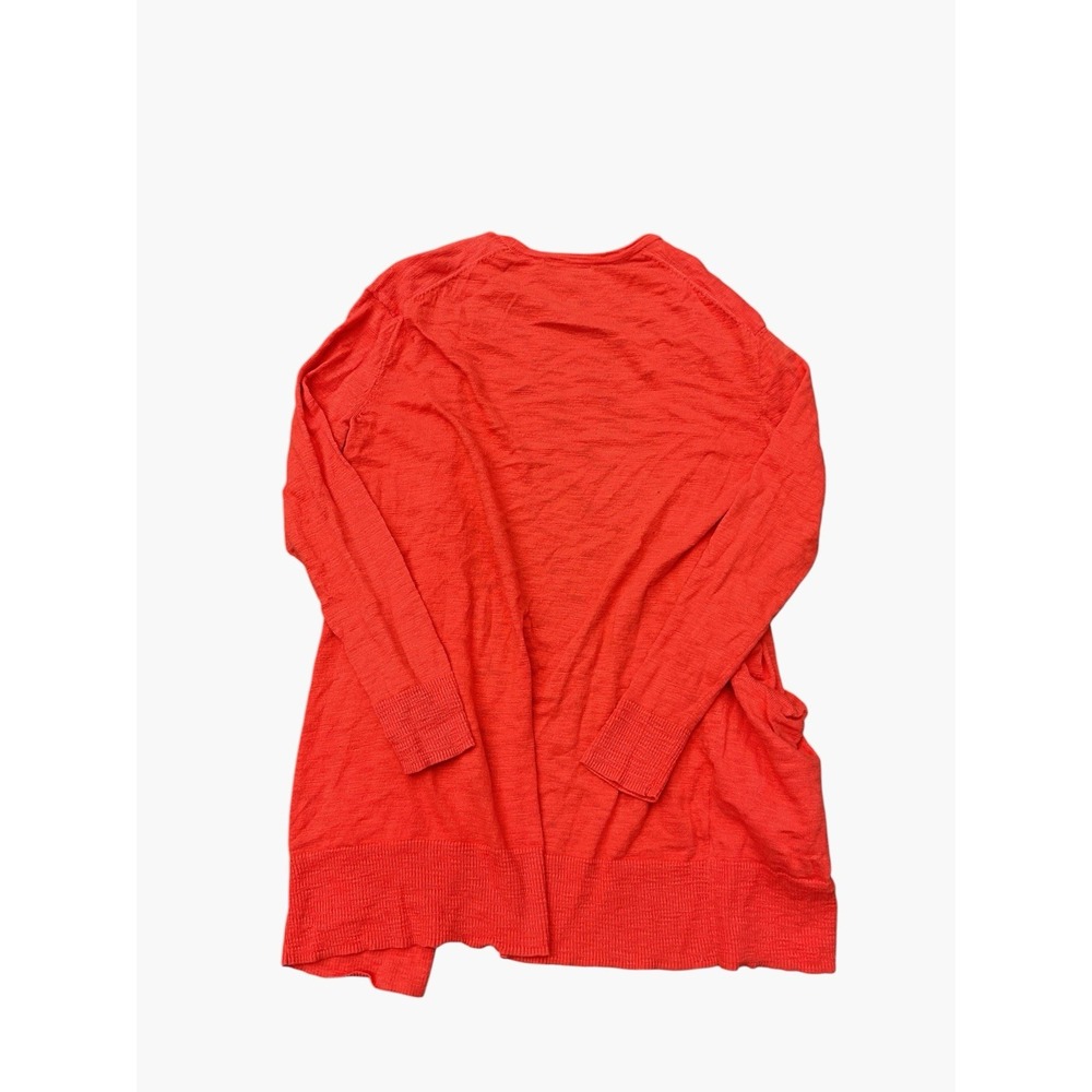 Madewell Cardigan Womens XS Orange Red Cotton Blend Open Front Longline Knit